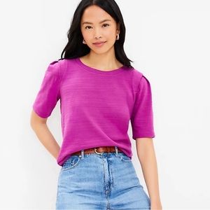 Loft Fuschis Petal Sleeve Tee - Size M